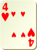 Simple Four Of Hearts Clip Art